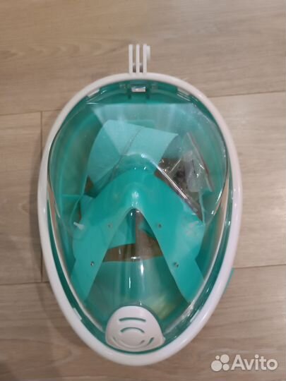 Детская маска для снорклинга зелёная размер s/m