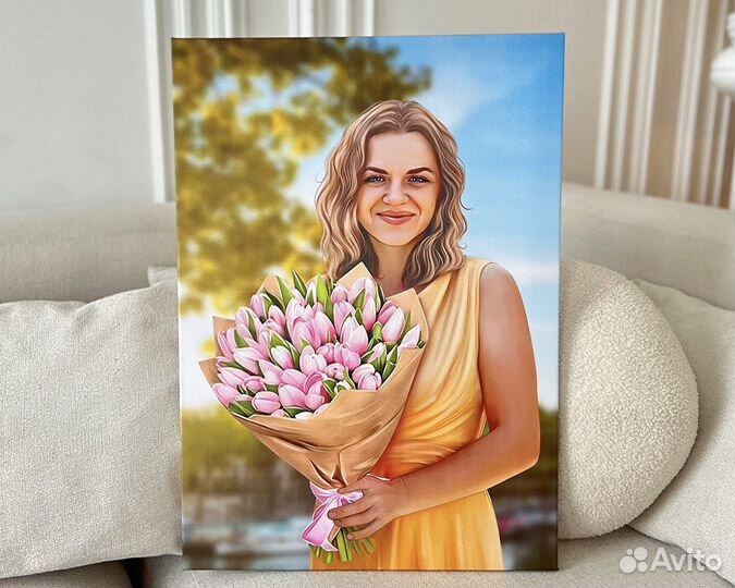 Портрет по фото на холсте Псков