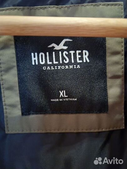 Бомбер мужской зеленый Hollister оригинал