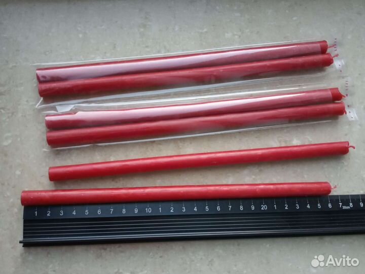 Большие восковые свечи, красные, наборы