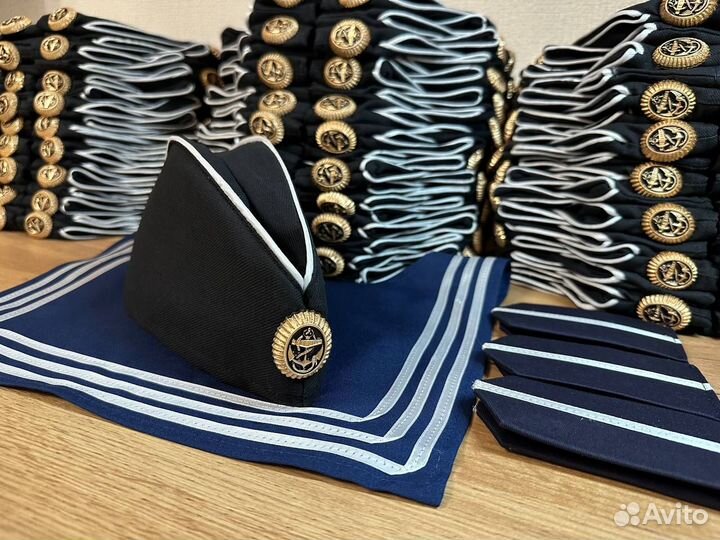 Пилотка вмф черная