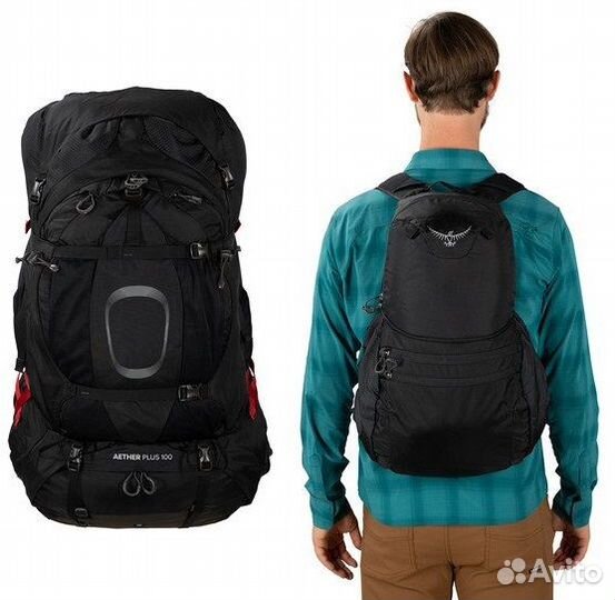 В наличии Osprey Aether Plus 85 Black/Green L-XL