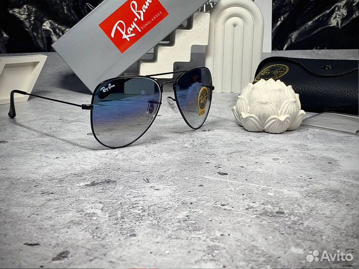 Очки Ray Ban Aviator серебристые