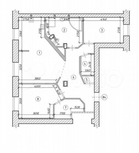 3-к. квартира, 85,6 м², 4/5 эт.