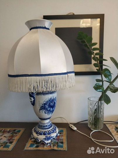 Лампа настольная Гжель