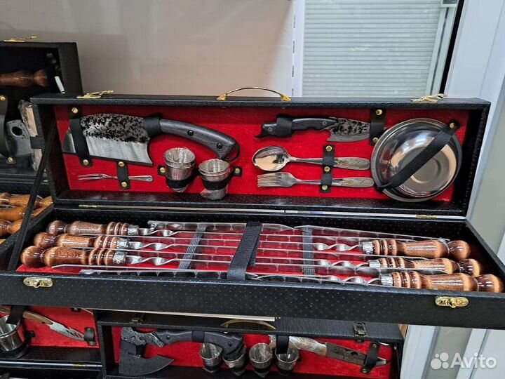 Мужской подарочный шашлычный набор для барбекю