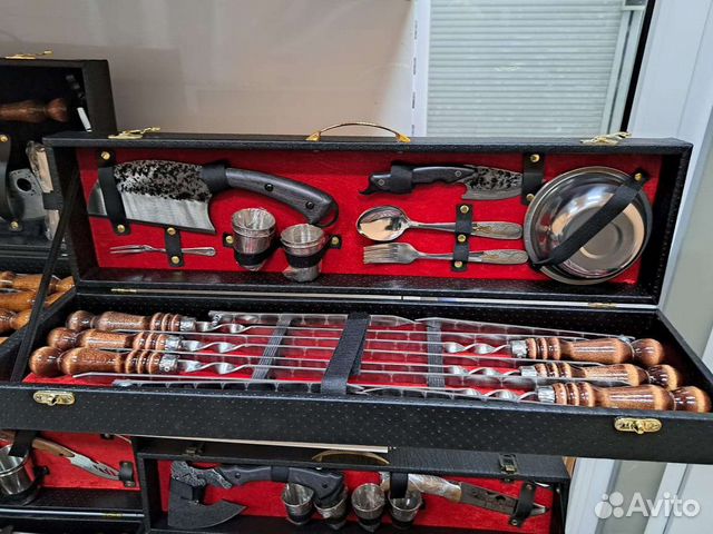 Мужской подарочный шашлычный набор для барбекю