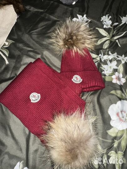 Шапка И шарф moncler детская