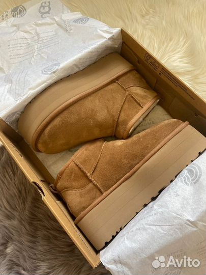 Угги Жен Ugg Classic Ultra Mini Platform Chestnut