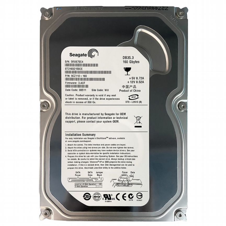 [ST3160215SCE] Жесткий Диск Seagate 160gb Sata2 3.5 St3160215sce
