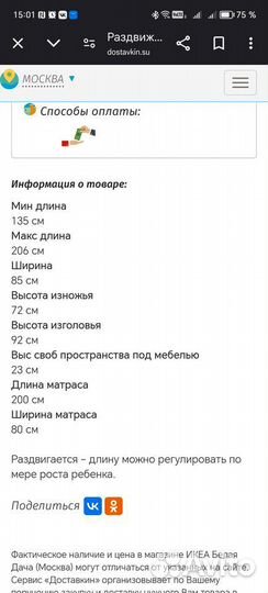 Продам кровать IKEA