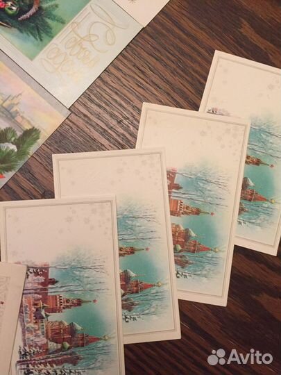 Открытки новогодние, винтаж, чистые