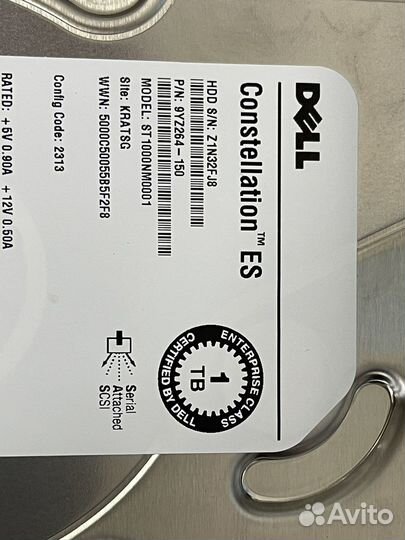 Серверный HDD Dell 3 тб SAS, б/у