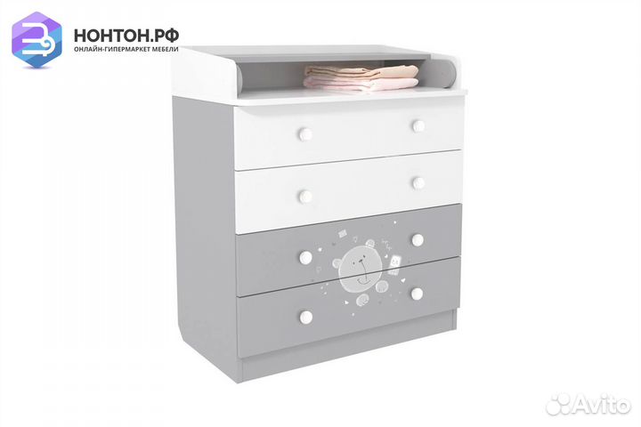 Комод French 1580 teddy белый / серый