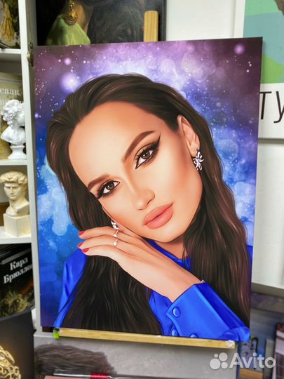 Портрет по фото на холсте