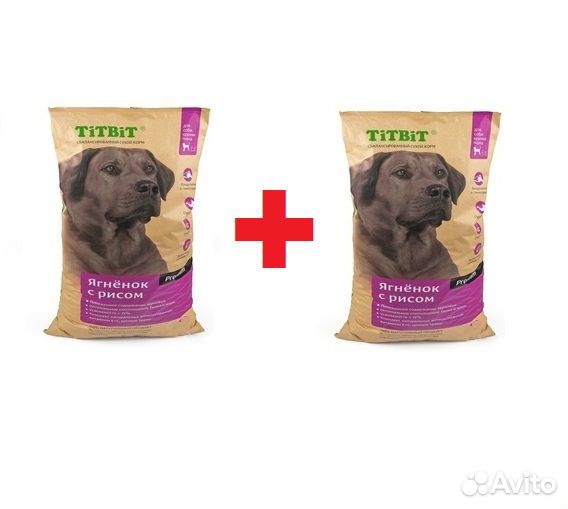 Титбит для Крупных собак Ягненок/рис 6кг