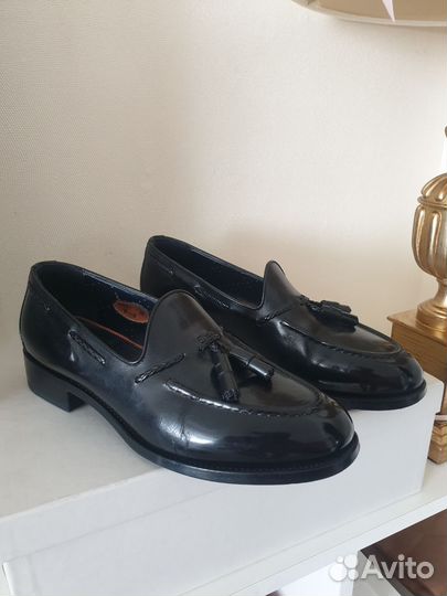Santoni оригинал лоферы мужские кожаные
