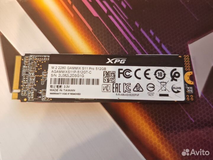 Накопитель SSD A-Data XPG Gammix S11 Pro 512Gb