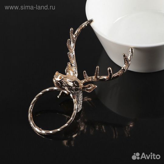 Кольцо для салфеток «Олень», 6,5510 см, цвет золот