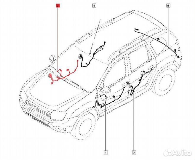 Проводка передней правой двери передняя правая