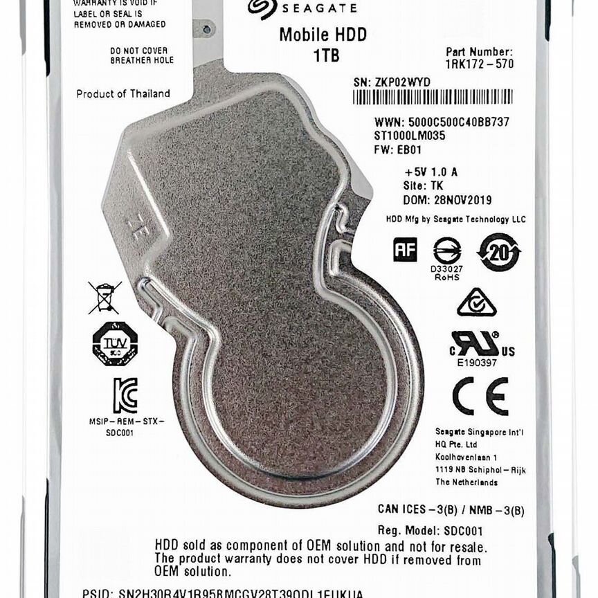 [ST1000LM035] Жесткий Диск Seagate 1tb 5400 Sata2,5 St1000lm035