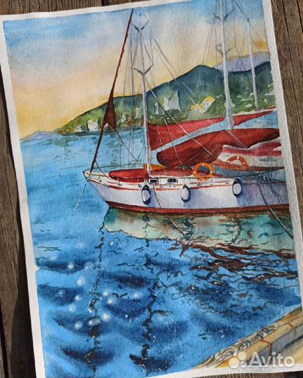 Пейзаж с яхтой