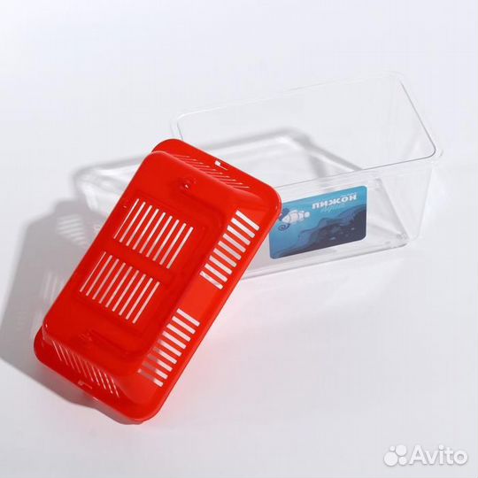 Переноска прямоугольная, 16 х 9,5 х 11 см, красный