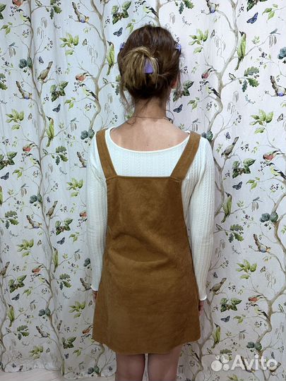 Коричневый вельветовый сарафан