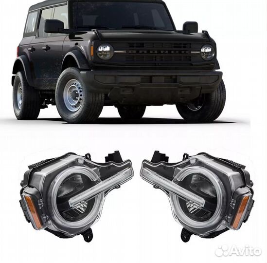 Фары оптика диодная 2021-2023 Ford Bronco