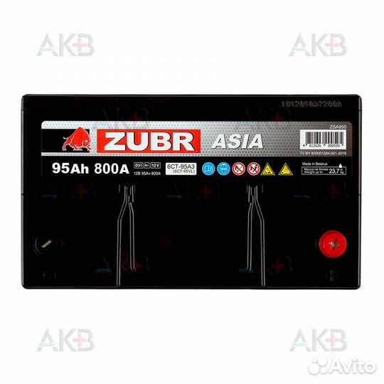 Аккумулятор автомобильный zubr Ultra Asia 95 Ач 82