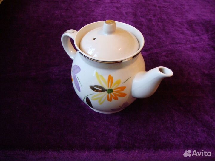 Старинный Фарфоровый Чайник СССР Ручная Роспись
