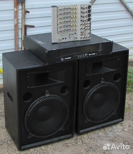 Колонки Frank Audio 1100W 2шт Pro Усилитель Микшер