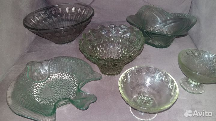 Вазы конфетницы, стекло СССР