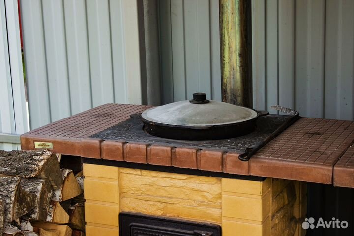Печь под казан для зоны барбекю