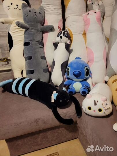 Мягкая игрушка Хаски, коты Батончики, гуси