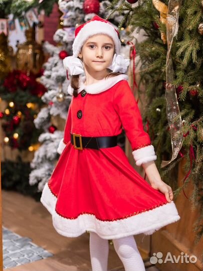 Карнавальный костюм для девочки Мисс Санта