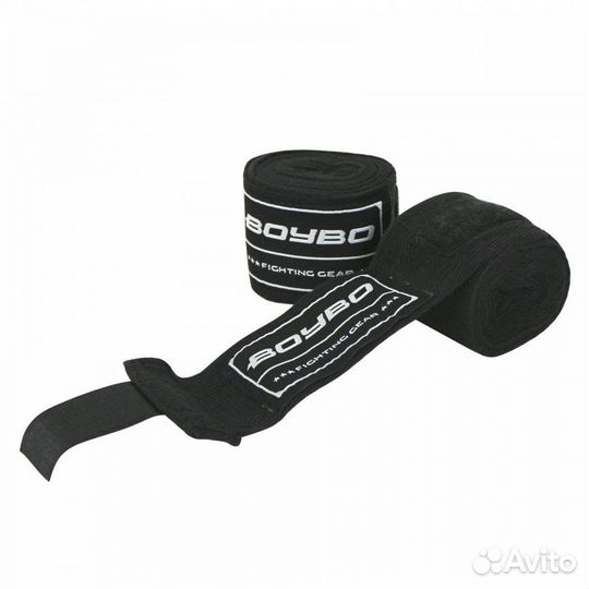 Бинт бокс. BoyBo хлопок-эластан черный 3.5м