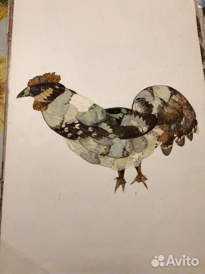 Африканские картины выполнены из крыльев бабочки