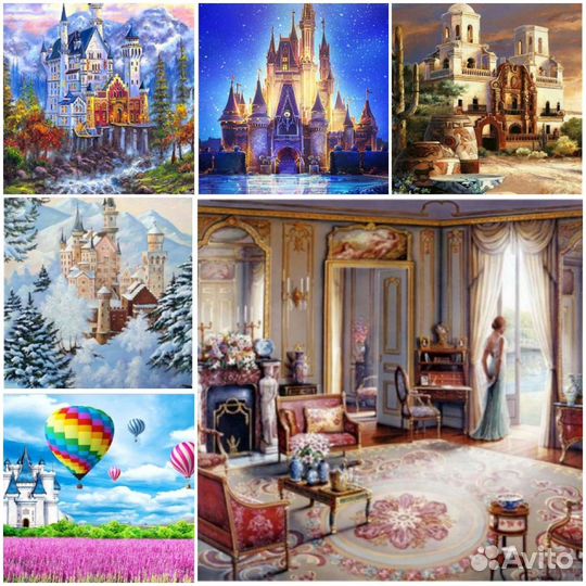 Алмазная мозаика, 40 на 50, цветы