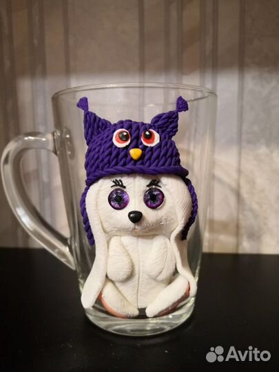 Кружка с декором из полимерной глины