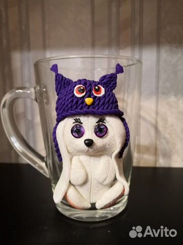 Кружка с декором из полимерной глины