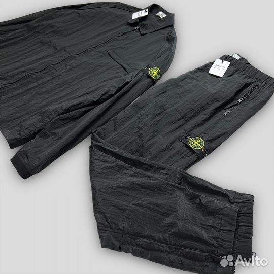 Костюм Stone island Nylon Metal черный (M-XXL)