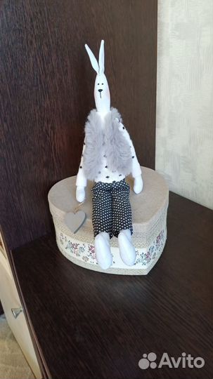 Текстильный заяц ручной работы