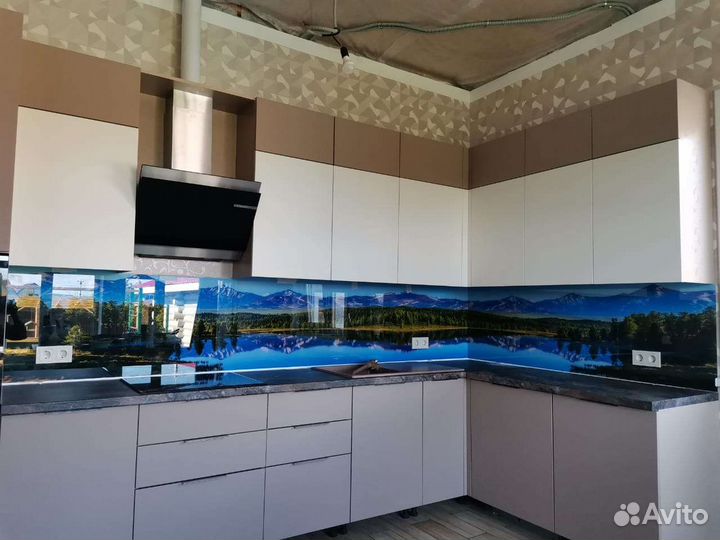 Кухонный фартук из стекла фотопечать