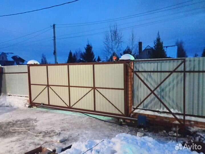 Ворота откатные с монтажем для дома, дачи под ключ