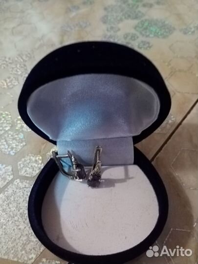 Серьги серебро с камнями