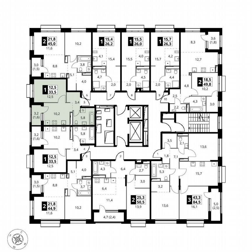 1-к. квартира, 33,5 м², 3/21 эт.