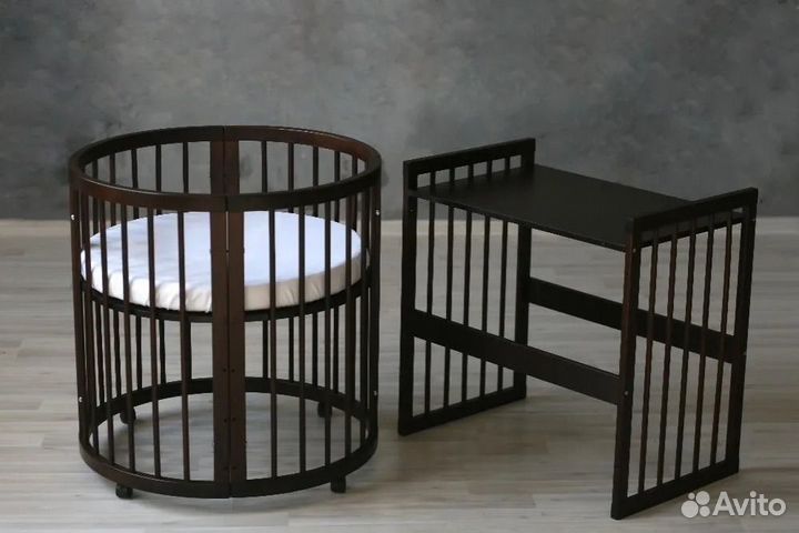 Детская кроватка трансформер круглая