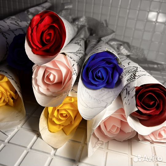 Букет из мыльной розы