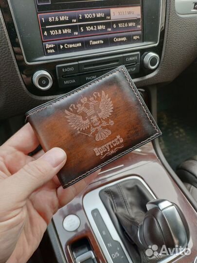 Кожаная обложка на удостоверение мвд, кожа